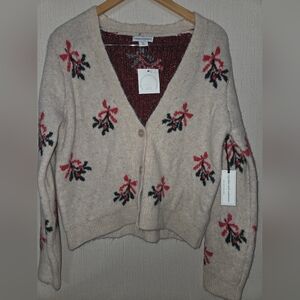Cupcakes & Cashmere Medium NWT Button Front Christmas Sweater